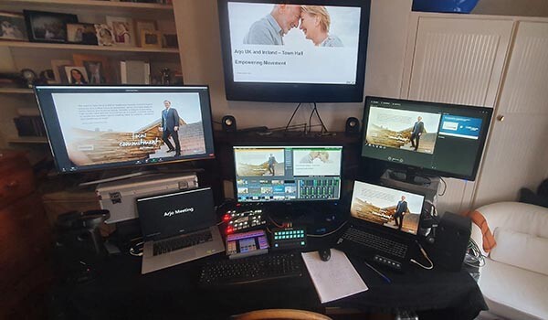 Image of a remote broadcast setup